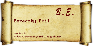 Bereczky Emil névjegykártya